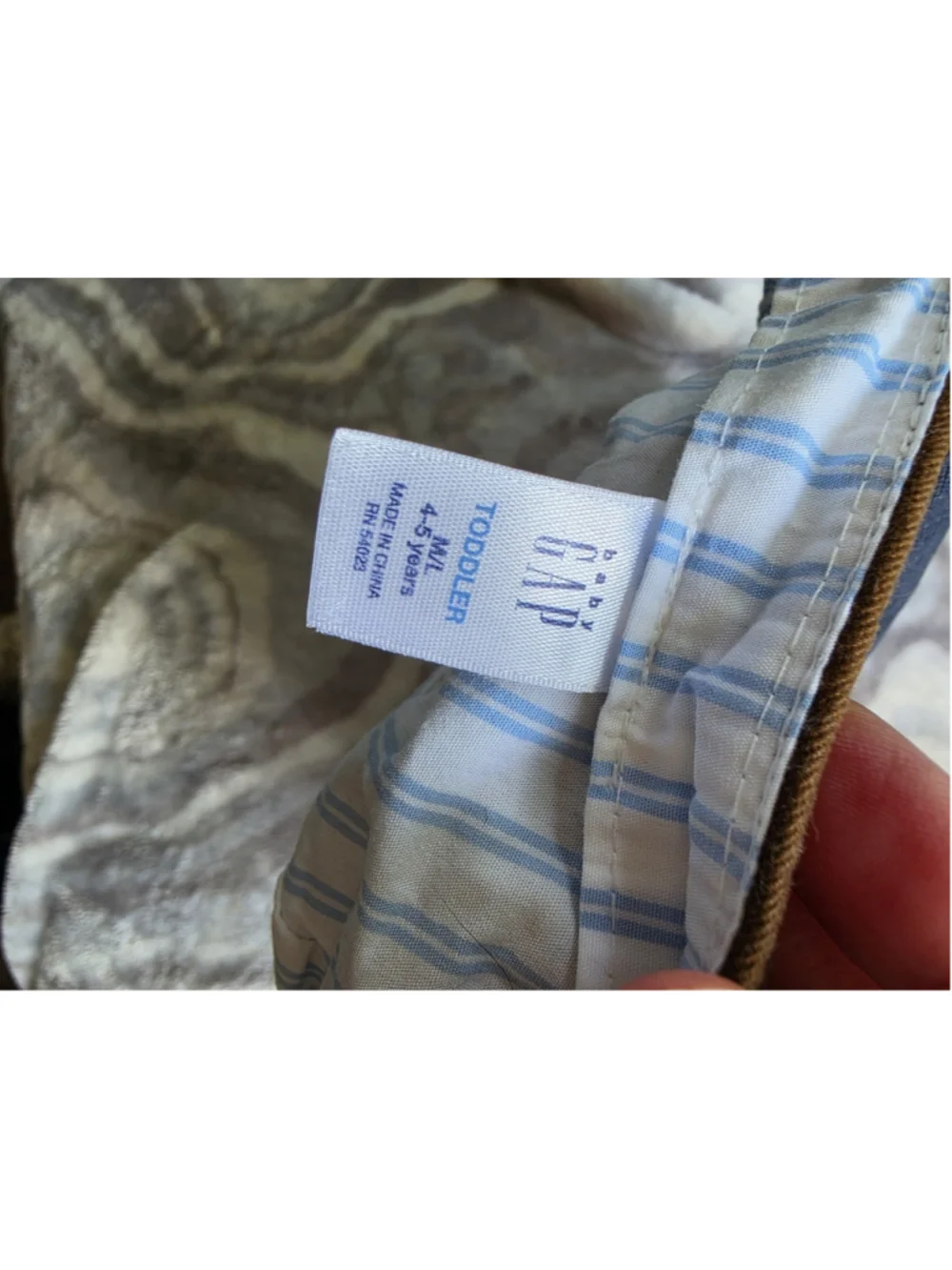 Baby Gap Toddler Newsboy Flat Cap Hat 4-6 Years Blue Pinstripe Denim Brown